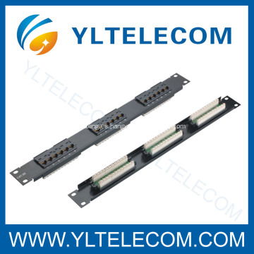 1U 19 pulgadas 18port Patch Panel Cat5e y Cat6 tipo